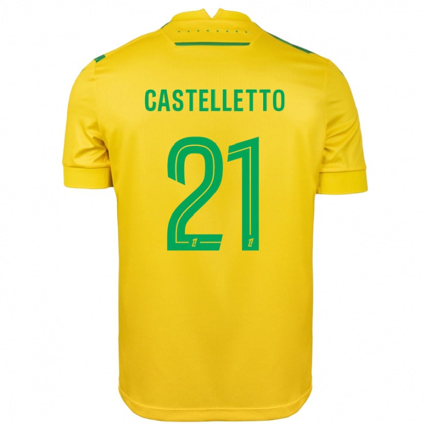 Danxen Dětské Jean-Charles Castelletto #21 Žlutá Zelená Domů Hráčské Dresy 2024/25 Dres