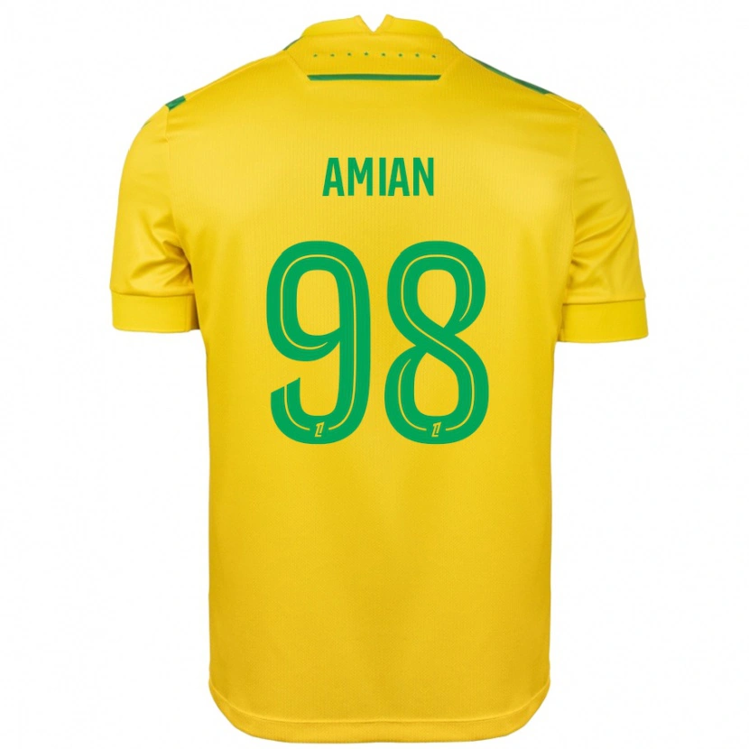Danxen Dětské Kelvin Amian #98 Žlutá Zelená Domů Hráčské Dresy 2024/25 Dres