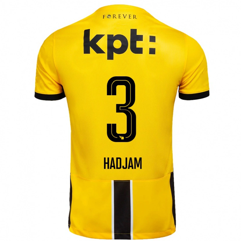 Danxen Dětské Jaouen Hadjam #3 Žlutá Černá Domů Hráčské Dresy 2024/25 Dres