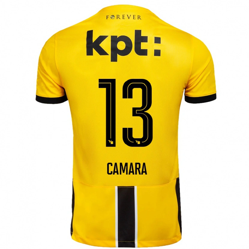 Danxen Dětské Mohamed Camara #13 Žlutá Černá Domů Hráčské Dresy 2024/25 Dres