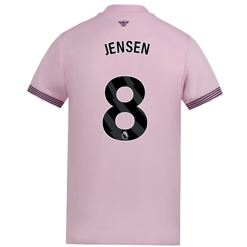 Danxen Dětské Mathias Jensen #8 Růžový Daleko Hráčské Dresy 2024/25 Dres