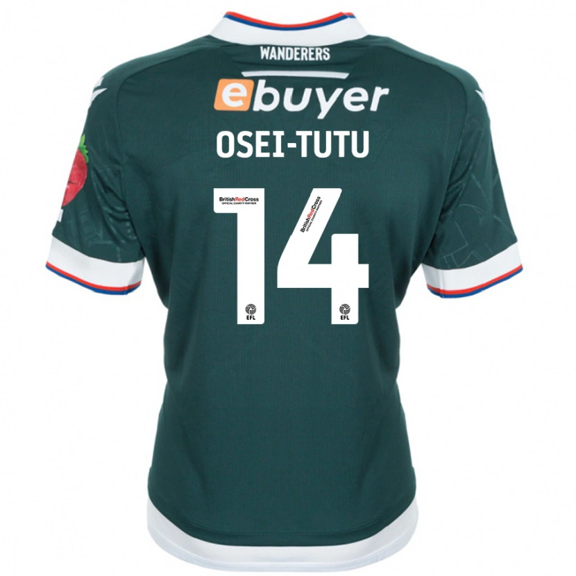 Danxen Dětské Jordi Osei-Tutu #14 Tmavě Zelená Daleko Hráčské Dresy 2024/25 Dres