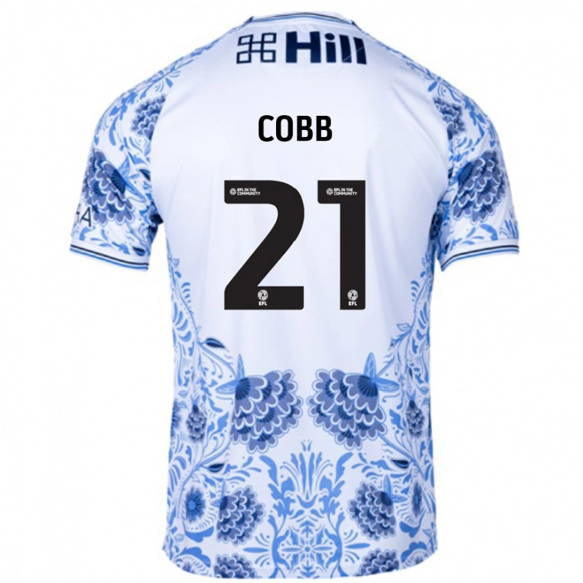 Danxen Dětské Serena Cobb #21 Bílá Modrá Daleko Hráčské Dresy 2024/25 Dres