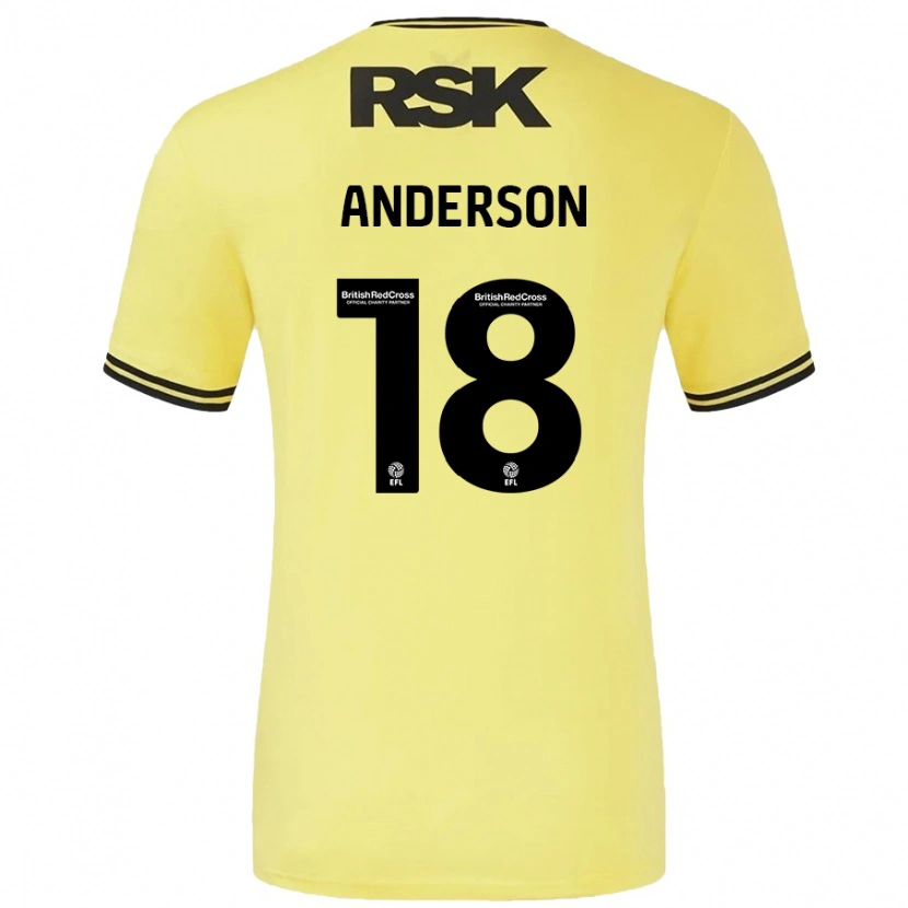 Danxen Dětské Karoy Anderson #18 Žlutá Černá Daleko Hráčské Dresy 2024/25 Dres
