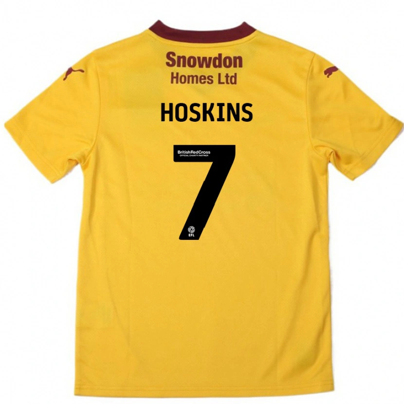 Danxen Dětské Sam Hoskins #7 Oranžová Burgundská Daleko Hráčské Dresy 2024/25 Dres