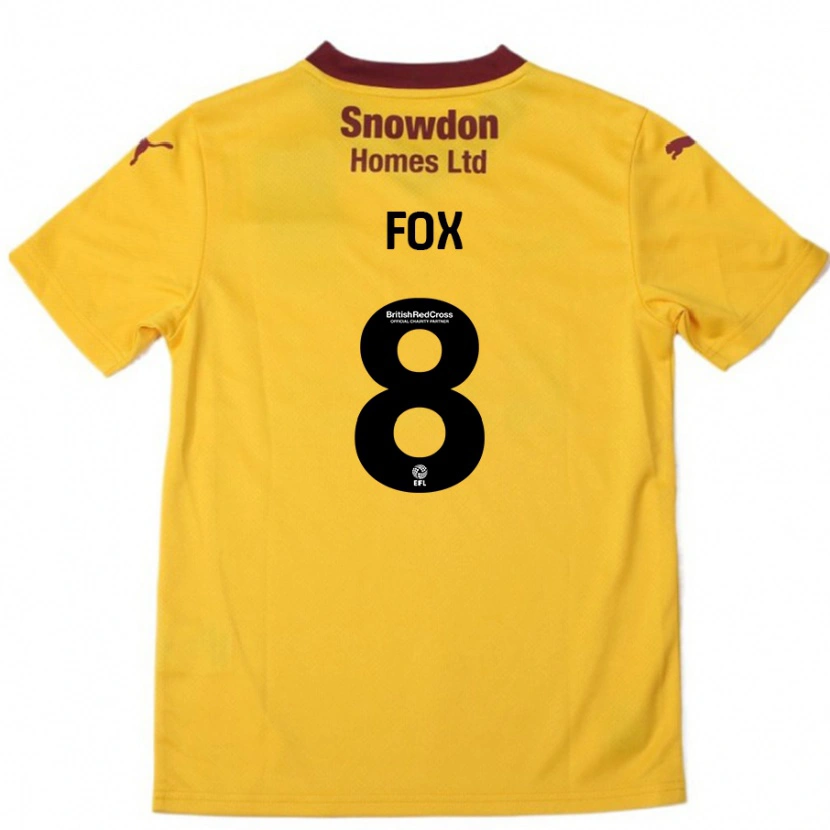 Danxen Dětské Ben Fox #8 Oranžová Burgundská Daleko Hráčské Dresy 2024/25 Dres