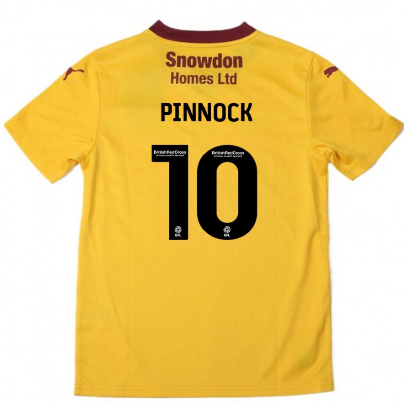 Danxen Dětské Mitch Pinnock #10 Oranžová Burgundská Daleko Hráčské Dresy 2024/25 Dres
