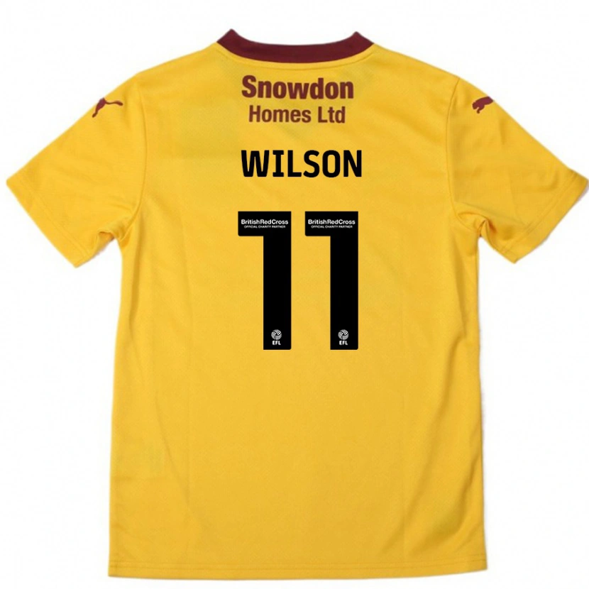 Danxen Dětské James Wilson #11 Oranžová Burgundská Daleko Hráčské Dresy 2024/25 Dres