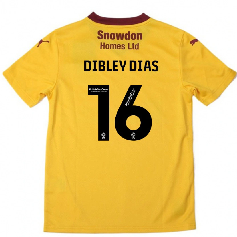 Danxen Dětské Matt Dibley-Dias #16 Oranžová Burgundská Daleko Hráčské Dresy 2024/25 Dres