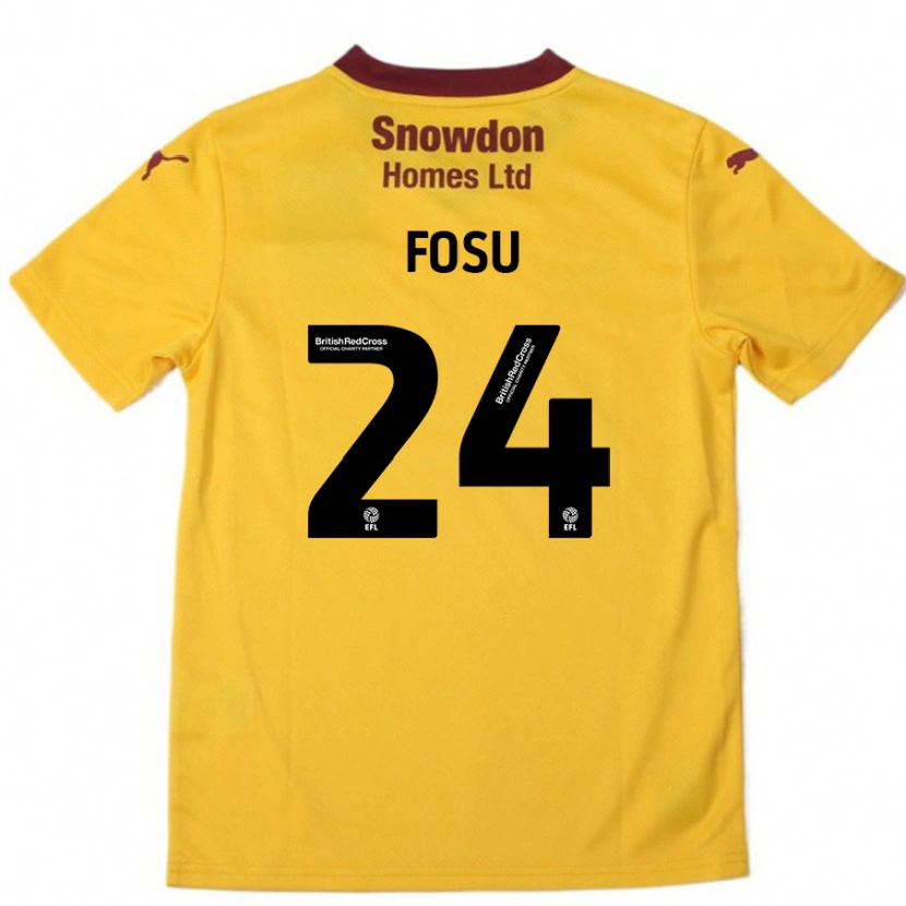 Danxen Dětské Tariqe Fosu #24 Oranžová Burgundská Daleko Hráčské Dresy 2024/25 Dres