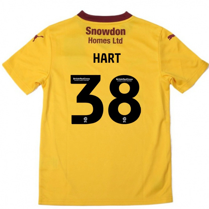 Danxen Dětské Jamari Hart #38 Oranžová Burgundská Daleko Hráčské Dresy 2024/25 Dres