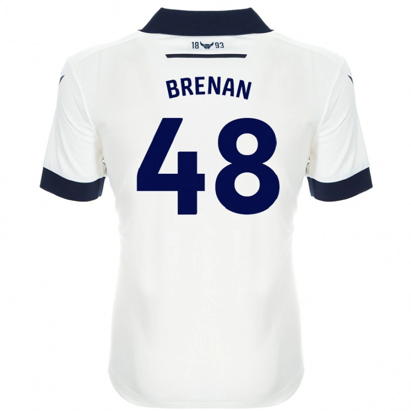 Danxen Dětské Tobias Brenan #48 Bílá Tmavě Modrá Daleko Hráčské Dresy 2024/25 Dres