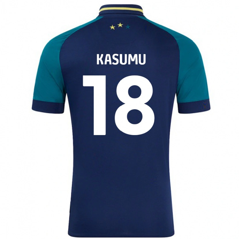 Danxen Dětské David Kasumu #18 Námořnická Tmavě Zelená Daleko Hráčské Dresy 2024/25 Dres