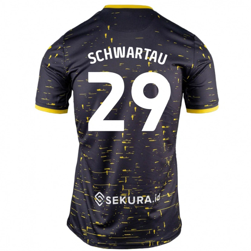 Danxen Dětské Oscar Schwartau #29 Černá Žlutá Daleko Hráčské Dresy 2024/25 Dres