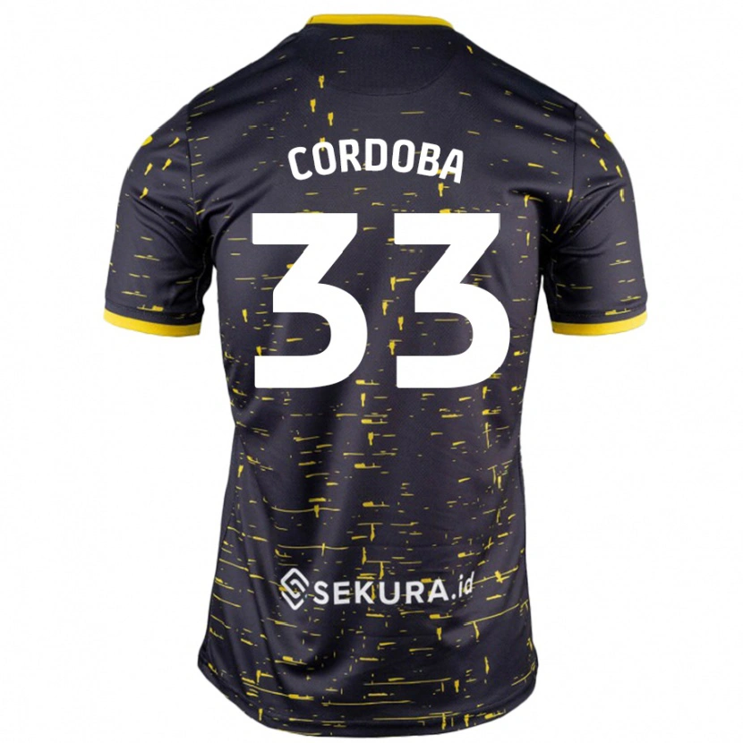 Danxen Dětské José Córdoba #33 Černá Žlutá Daleko Hráčské Dresy 2024/25 Dres
