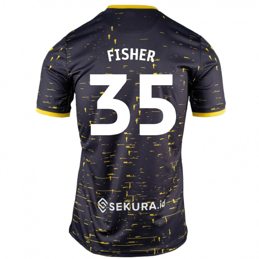 Danxen Dětské Kellen Fisher #35 Černá Žlutá Daleko Hráčské Dresy 2024/25 Dres
