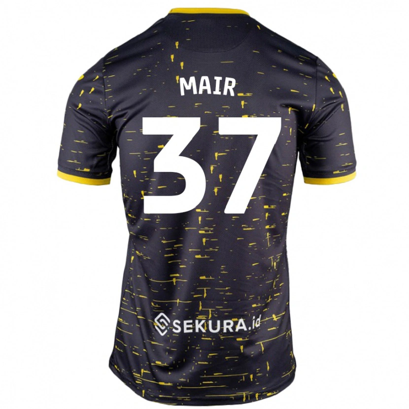 Danxen Dětské Archie Mair #37 Černá Žlutá Daleko Hráčské Dresy 2024/25 Dres