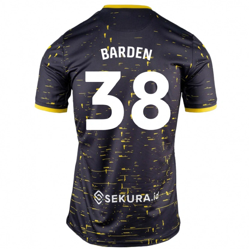 Danxen Dětské Daniel Barden #38 Černá Žlutá Daleko Hráčské Dresy 2024/25 Dres
