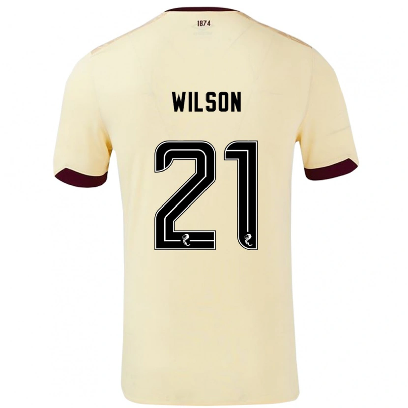 Danxen Dětské James Wilson #21 Burgundsko Krémová Daleko Hráčské Dresy 2024/25 Dres