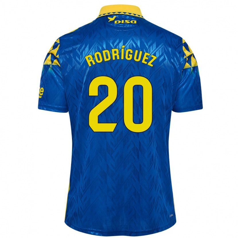 Danxen Dětské Kirian Rodríguez #20 Modrá Žlutá Daleko Hráčské Dresy 2024/25 Dres