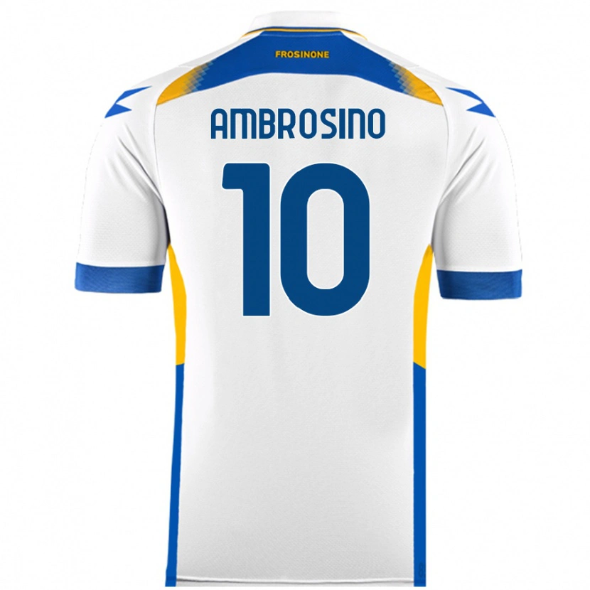 Danxen Dětské Giuseppe Ambrosino #10 Bílý Daleko Hráčské Dresy 2024/25 Dres