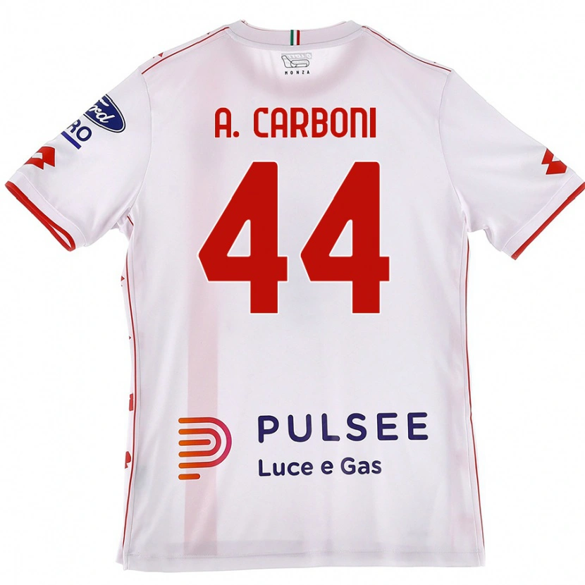 Danxen Dětské Andrea Carboni #44 Bílá Červená Daleko Hráčské Dresy 2024/25 Dres