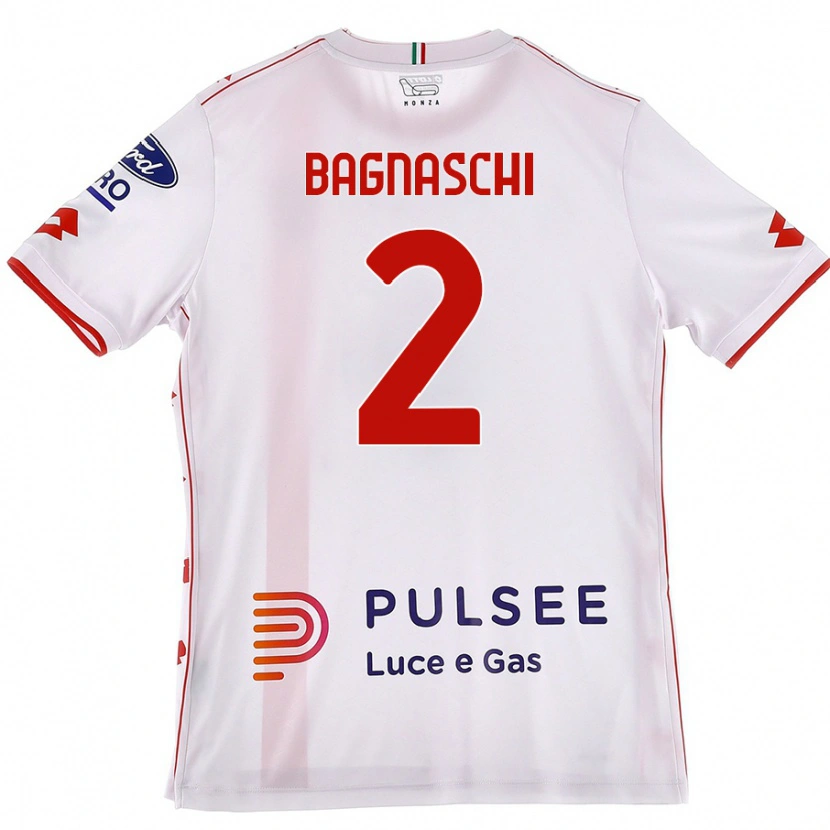 Danxen Dětské Alessandro Bagnaschi #2 Bílá Červená Daleko Hráčské Dresy 2024/25 Dres