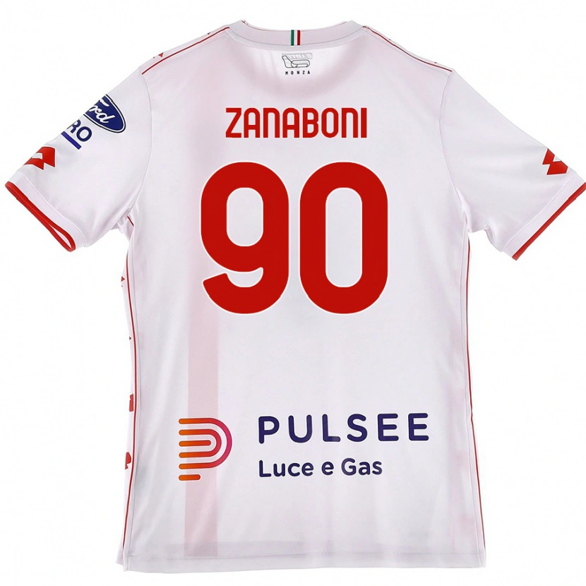 Danxen Dětské Emanuele Zanaboni #90 Bílá Červená Daleko Hráčské Dresy 2024/25 Dres