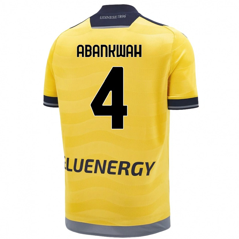 Danxen Dětské James Abankwah #4 Zlatý Daleko Hráčské Dresy 2024/25 Dres