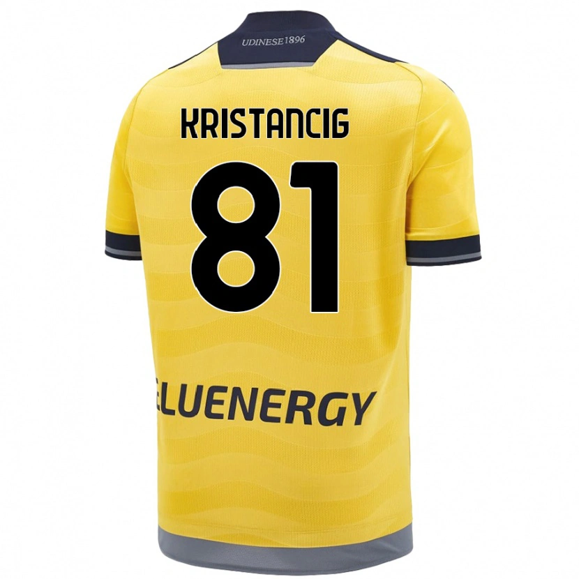Danxen Dětské Luca Kristancig #81 Zlatý Daleko Hráčské Dresy 2024/25 Dres