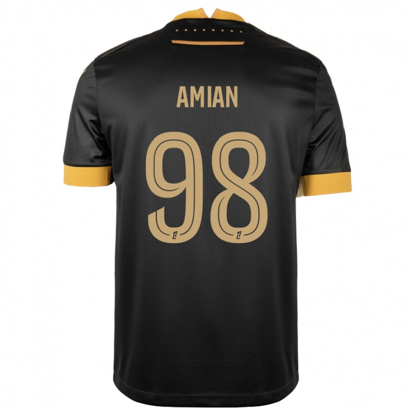 Danxen Dětské Kelvin Amian #98 Černá Hnědá Daleko Hráčské Dresy 2024/25 Dres
