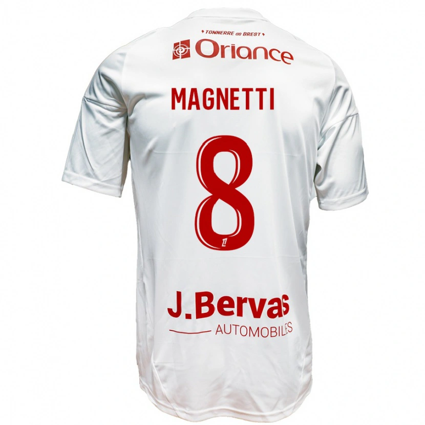 Danxen Dětské Hugo Magnetti #8 Bílá Červená Daleko Hráčské Dresy 2024/25 Dres