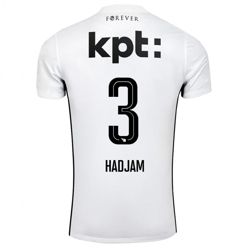Danxen Dětské Jaouen Hadjam #3 Bílá Černá Daleko Hráčské Dresy 2024/25 Dres