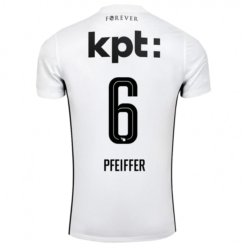 Danxen Dětské Patric Pfeiffer #6 Bílá Černá Daleko Hráčské Dresy 2024/25 Dres