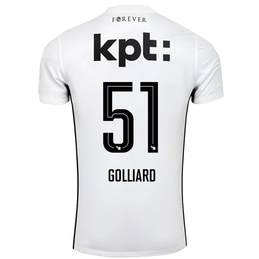 Danxen Dětské Théo Golliard #51 Bílá Černá Daleko Hráčské Dresy 2024/25 Dres