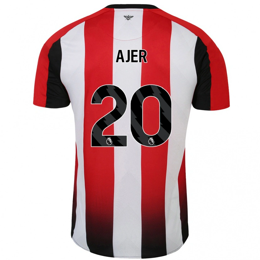 Danxen Pánské Kristoffer Ajer #20 Červená Bílá Domů Hráčské Dresy 2024/25 Dres
