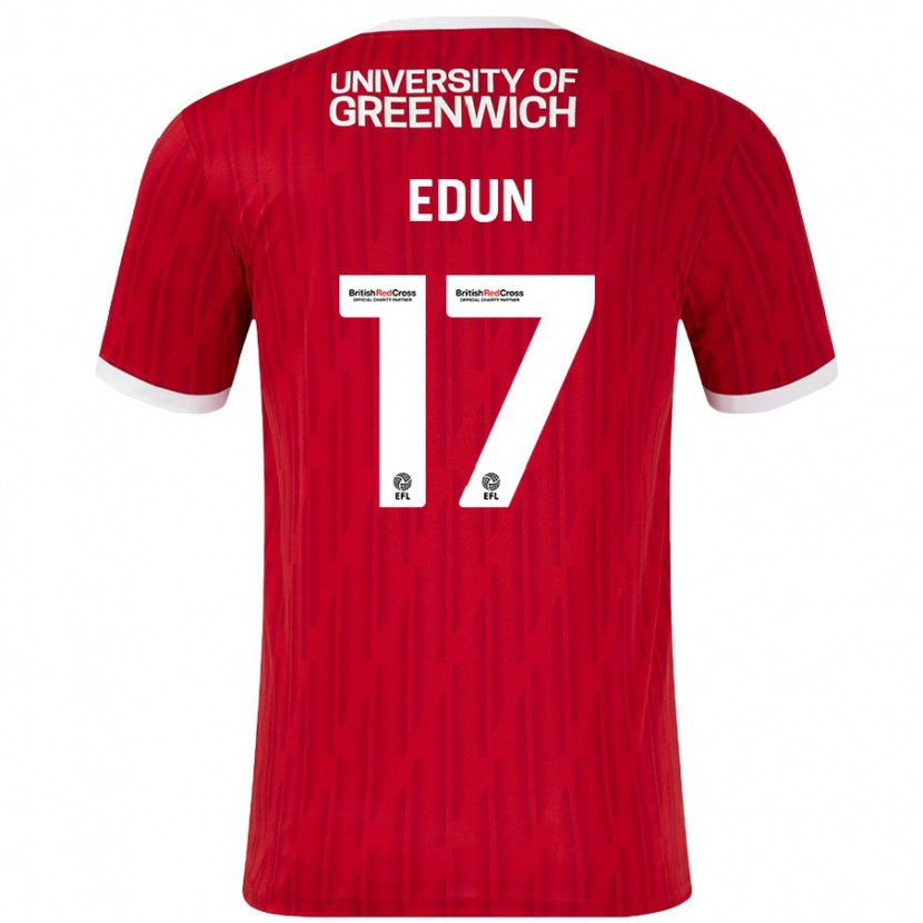 Danxen Pánské Tayo Edun #17 Červená Bílá Domů Hráčské Dresy 2024/25 Dres
