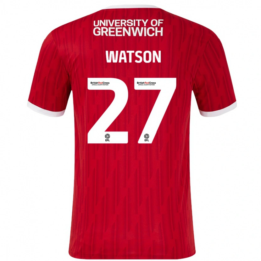 Danxen Pánské Tennai Watson #27 Červená Bílá Domů Hráčské Dresy 2024/25 Dres