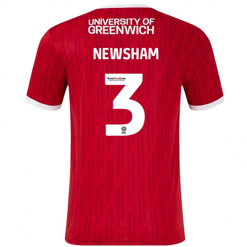 Danxen Pánské Charlotte Newsham #3 Červená Bílá Domů Hráčské Dresy 2024/25 Dres