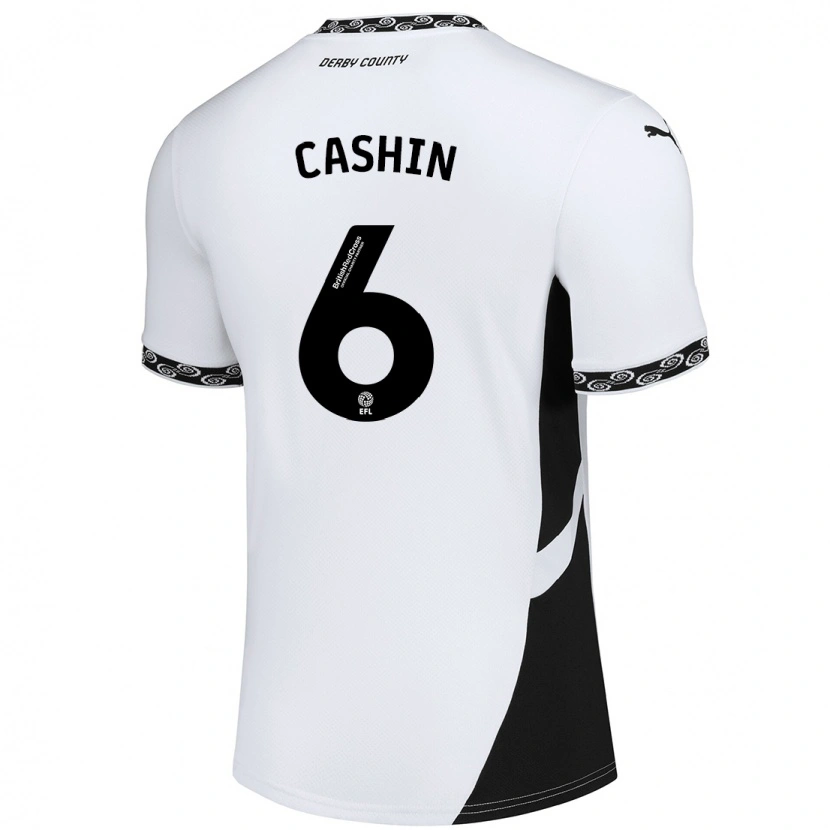 Danxen Pánské Eiran Cashin #6 Bílá Černá Domů Hráčské Dresy 2024/25 Dres