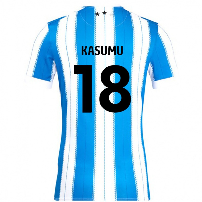 Danxen Pánské David Kasumu #18 Modrá Bílá Domů Hráčské Dresy 2024/25 Dres