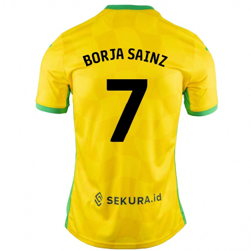 Danxen Pánské Borja Sainz #7 Žlutá Zelená Domů Hráčské Dresy 2024/25 Dres