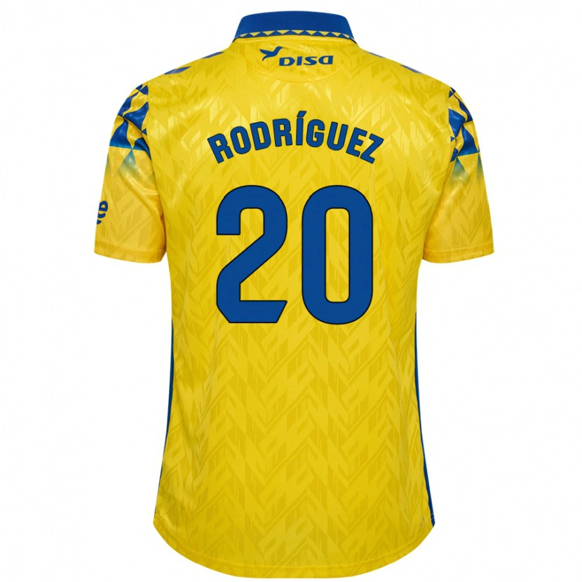 Danxen Pánské Kirian Rodríguez #20 Žlutá Modrá Domů Hráčské Dresy 2024/25 Dres