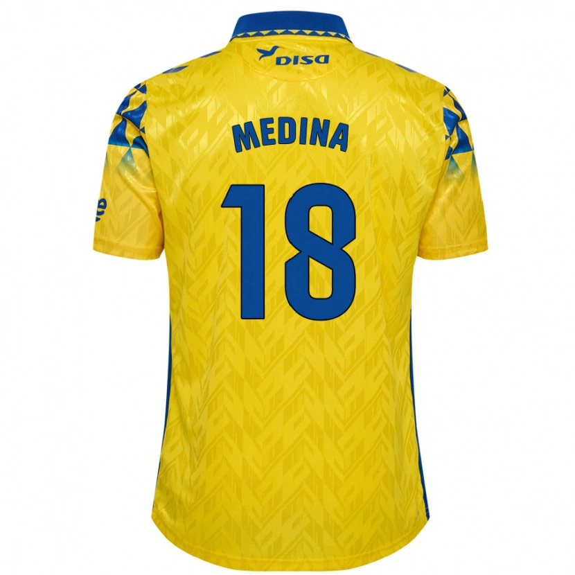 Danxen Pánské Iván Medina #18 Žlutá Modrá Domů Hráčské Dresy 2024/25 Dres