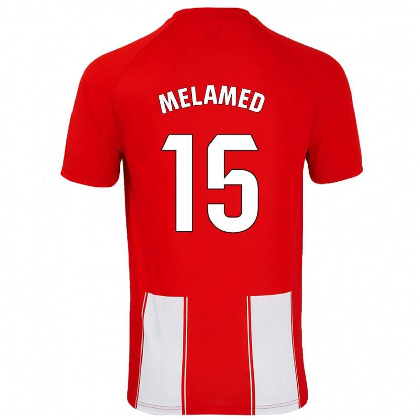 Danxen Pánské Nico Melamed #15 Červená Bílá Domů Hráčské Dresy 2024/25 Dres
