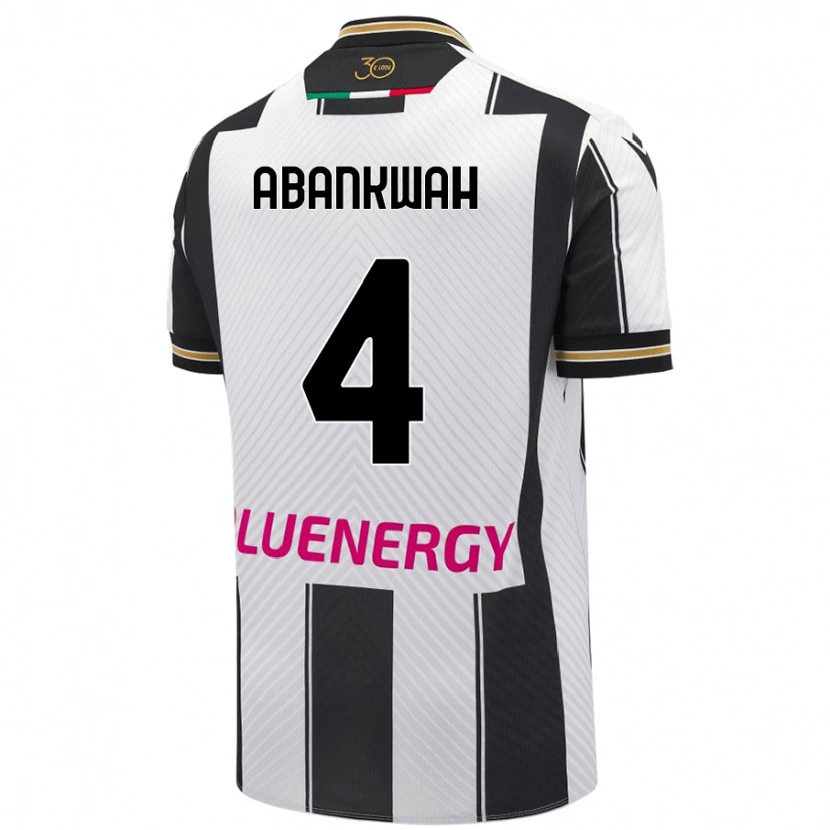 Danxen Pánské James Abankwah #4 Bílá Černá Domů Hráčské Dresy 2024/25 Dres