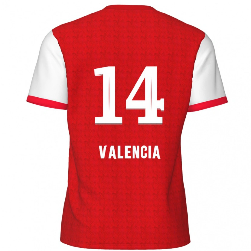 Danxen Pánské Anthony Valencia #14 Červená Bílá Domů Hráčské Dresy 2024/25 Dres