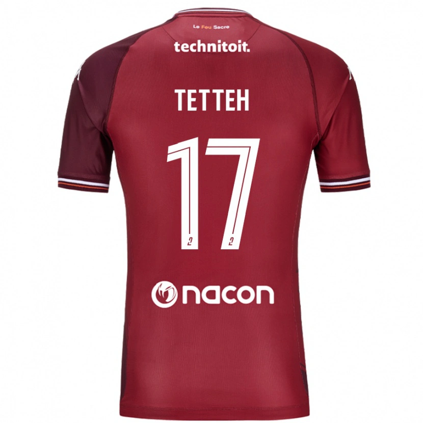 Danxen Pánské Benjamin Tetteh #17 Červená Granata Domů Hráčské Dresy 2024/25 Dres