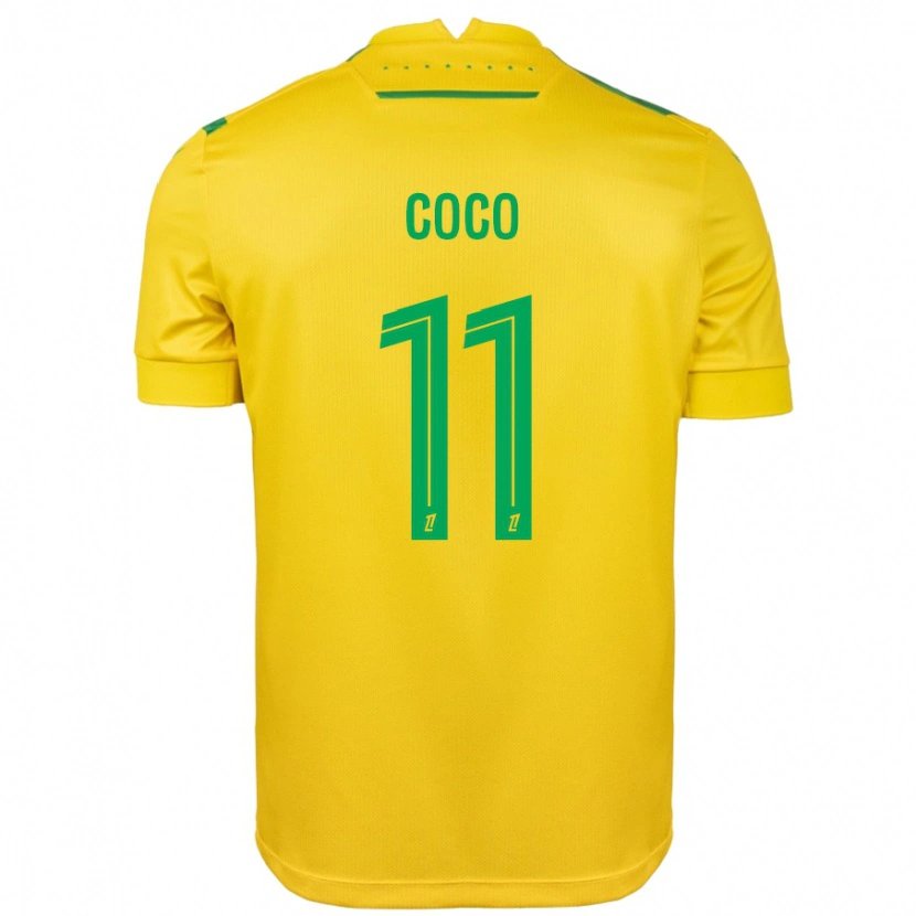 Danxen Pánské Marcus Coco #11 Žlutá Zelená Domů Hráčské Dresy 2024/25 Dres