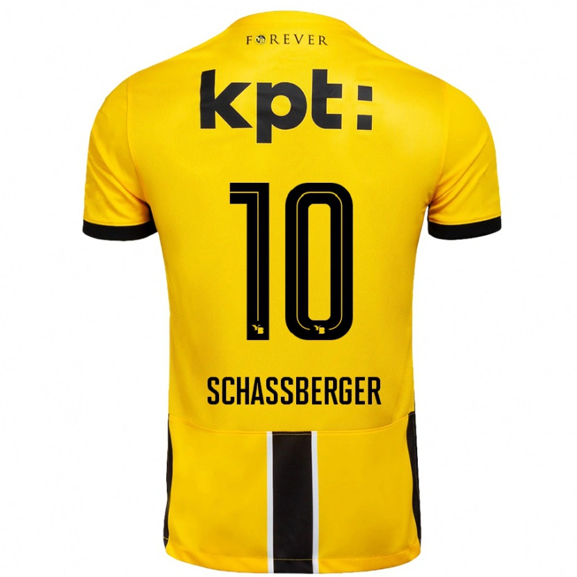 Danxen Pánské Julia Schassberger #10 Žlutá Černá Domů Hráčské Dresy 2024/25 Dres